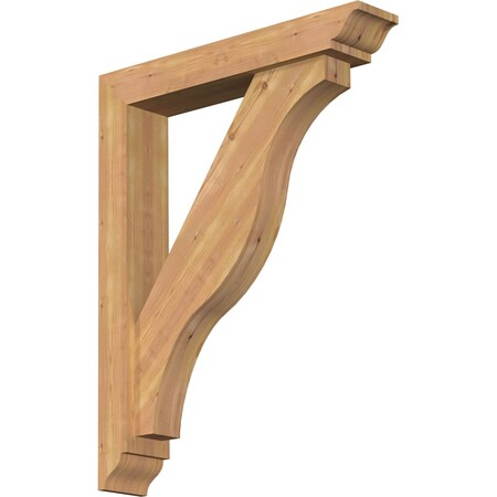 Ekena Millwork Funston Traditional Smooth Bracket w/ Offset Brace, Western Red Cedar, 5 1/2"W x 30"D x 38"H BKT0604X30X38FST01SWR
